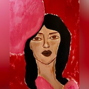 Original art Abstract Portrait Painting of a woman